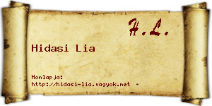 Hidasi Lia névjegykártya